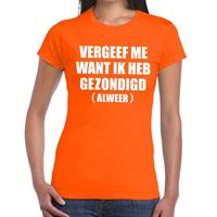 Shoppartners Vergeef me tekst t-shirt oranje dames Oranje