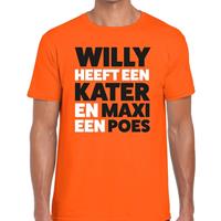 Shoppartners Oranje Koningsdag Maxi heeft een poes t-shirt heren Oranje