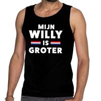 Shoppartners Zwart Mijn Willy is groter tanktop / mouwloos shirt voor Zwart