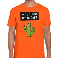 Shoppartners Wil je een Knuffel tekst t-shirt oranje heren Oranje