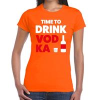 Shoppartners Time to Drink Vodka tekst t-shirt oranje dames Oranje
