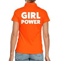 Shoppartners Oranje poloshirt Girl Power voor dames