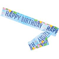 Verjaardag afzetlint/slinger blauw Happy Birthday 10 meter Blauw