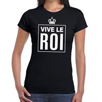Shoppartners Zwart Vive le Roi Frans t-shirt dames Zwart