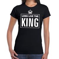 Shoppartners Zwart Long live the King Engels t-shirt dames Oranje