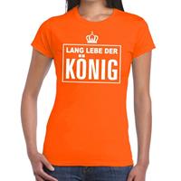 Shoppartners Oranje Lang lebe der Konig Duits t-shirt dames Oranje