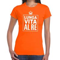 Shoppartners Oranje Lunga vita al Re Italiaans t-shirt dames Oranje