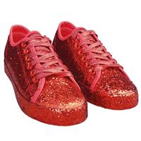Toppers - Rode glitter disco sneakers/schoenen voor dames