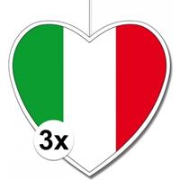 3x Italie hangdecoratie harten 14 cm Multi