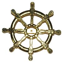 Gouden matroos/zeeman verkleed broche scheepsroer 7 cm Goudkleurig