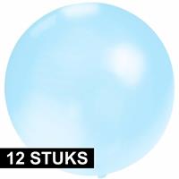 12x Grote ballonnen 60 cm baby blauw Blauw