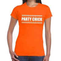 Shoppartners Party chick t-shirt oranje dames Oranje