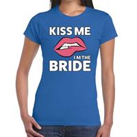 Shoppartners Kiss me I am The Bride t-shirt blauw dames Blauw