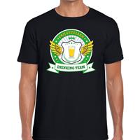 Shoppartners Zwart vrijgezellenfeest drinking team t-shirt groen geel heren Zwart