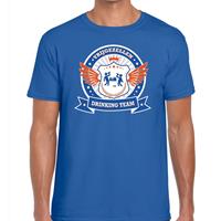 Shoppartners Blauw vrijgezellenfeest drinking team t-shirt blauw oranje heren Blauw