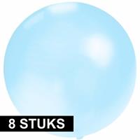 8x Grote ballonnen 60 cm baby blauw Blauw