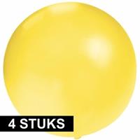 4x Grote ballonnen 60 cm geel Geel