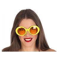 Fiesta carnavales Gele ronde verkleed zonnebril Geel
