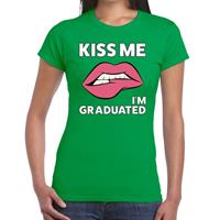 Shoppartners Kiss me i am graduated t-shirt groen dames Groen