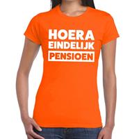 Shoppartners Hoera eindelijk pensioen t-shirt oranje dames Oranje