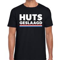 Shoppartners HUTS Geslaagd met vlag tekst t-shirt zwart heren Zwart