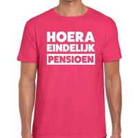 Shoppartners Hoera eindelijk pensioen t-shirt roze heren Roze