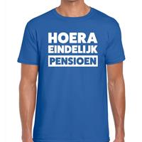 Shoppartners Hoera eindelijk pensioen t-shirt blauw heren Blauw