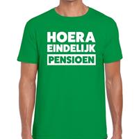Shoppartners Hoera eindelijk pensioen t-shirt groen heren Groen