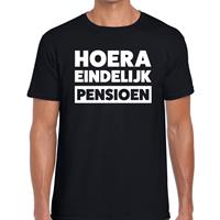Shoppartners Hoera eindelijk pensioen t-shirt zwart heren Zwart