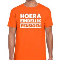 Shoppartners Hoera eindelijk pensioen t-shirt oranje heren Oranje