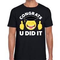 Shoppartners Congrats U did it t-shirt geslaagd / afgestudeerd zwart heren Zwart