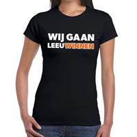 Shoppartners Nederland supporter t-shirt Wij gaan Leeuwinnen zwart dames Zwart