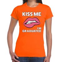 Shoppartners Kiss me i am gratuaded t-shirt oranje dames Oranje