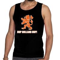 Shoppartners Nederland supporter tanktop Hup Holland Hup zwart voor heren