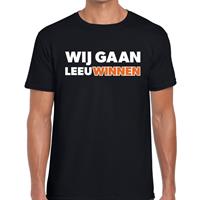 Shoppartners Nederland supporter t-shirt Wij gaan Leeuwinnen zwart heren Zwart