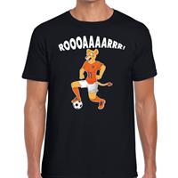 Shoppartners Nederland supporter t-shirt Leeuwin roooaaaarrr zwart heren Zwart