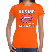 Shoppartners Kus me ik ben geslaagd t-shirt oranje dames Oranje
