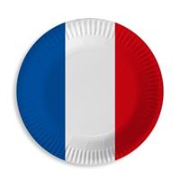 Frankrijk blauw wit rood wegwerp bordjes 10 stuks Multi