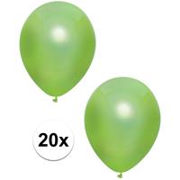 20x Lichtgroene metallic ballonnen 30 cm Groen