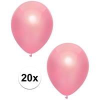 20x Roze metallic ballonnen 30 cm Roze