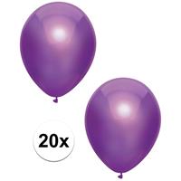 20x Paarse metallic ballonnen 30 cm Paars