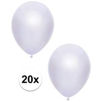 20x Witte metallic ballonnen 30 cm Wit