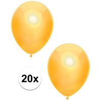 20x Gele metallic ballonnen 30 cm Geel