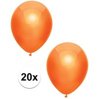 20x Oranje metallic ballonnen 30 cm Oranje