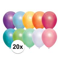 20x Gekleurde metallic ballonnen 30 cm Multi