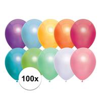 100x Gekleurde metallic ballonnen 30 cm Multi