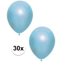 30x Blauwe metallic ballonnen 30 cm Blauw