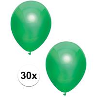 30x Donkergroene metallic ballonnen 30 cm Groen