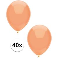 40x Perzik oranje metallic ballonnen 30 cm Oranje