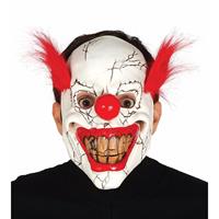 Halloween masker horror clown met rood haar Multi